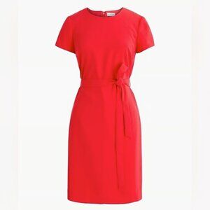 🔴J.Crew Factory Belted Suiting Dress |‎ Power Red | NWT 🔴